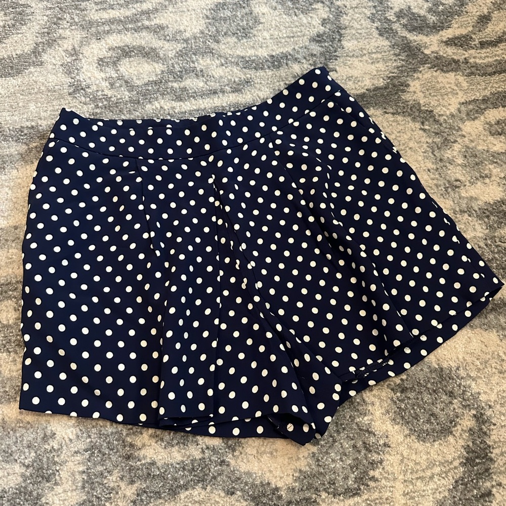 Zara navy polka dot shorts